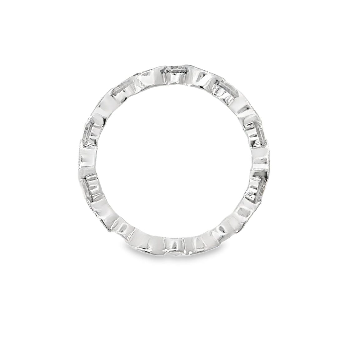 18kt White Gold Marquise Natural Rubies and Round Natural Diamonds Ring (1.08ct)