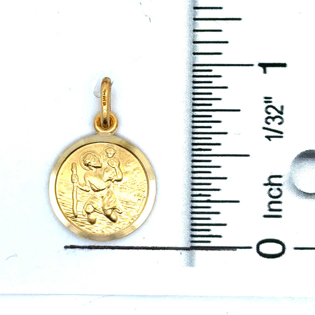 18kt Yellow Gold 15mm Italian Made St. Christopher Medal (2.55g)