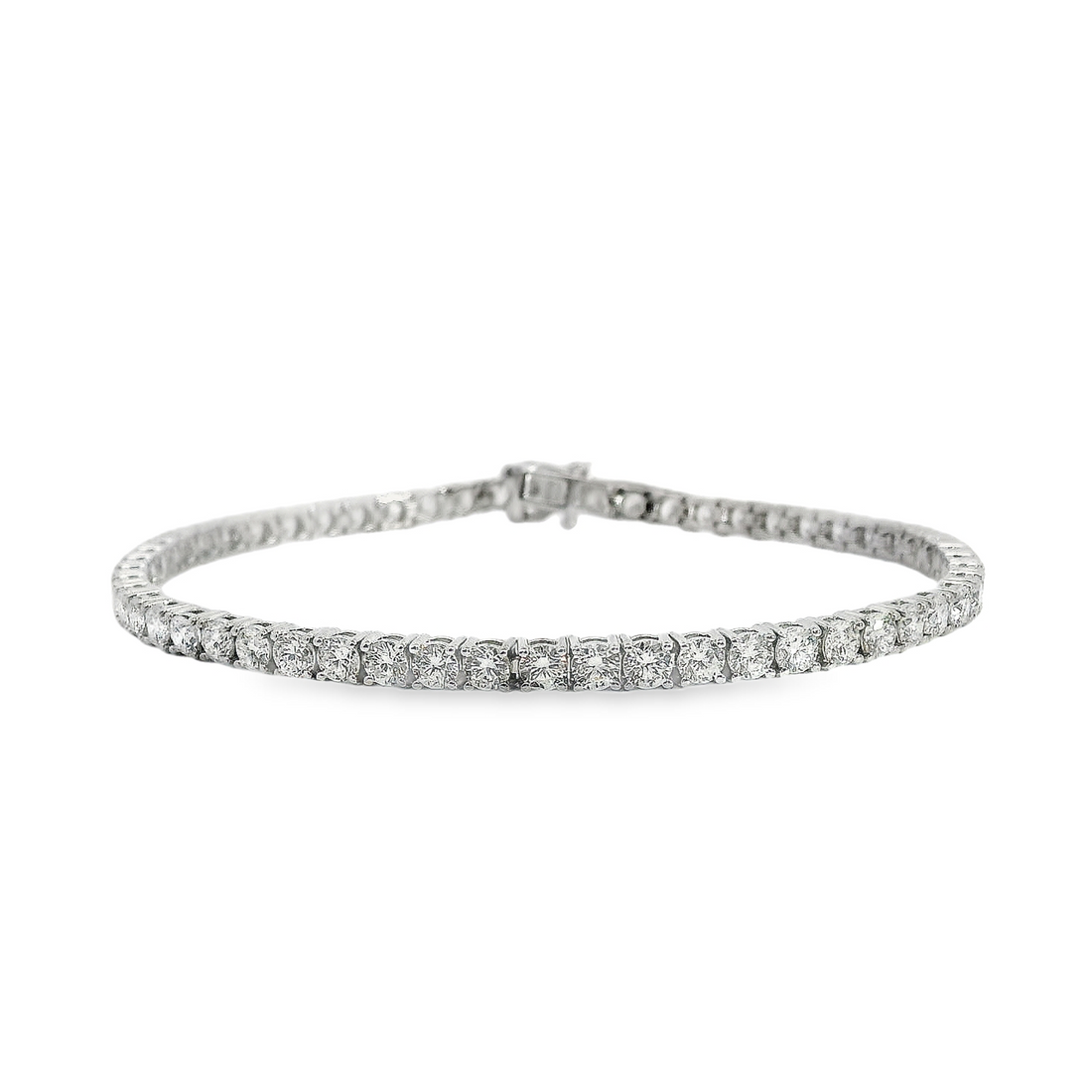 14kt White Gold 7" Lab-Grown Round Diamond Tennis Bracelet (5.56ct)