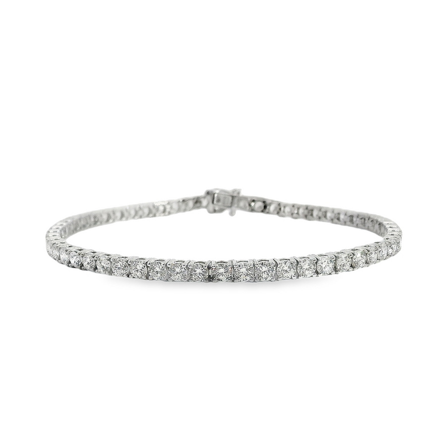 14kt White Gold 7" Lab-Grown Round Diamond Tennis Bracelet (5.56ct)