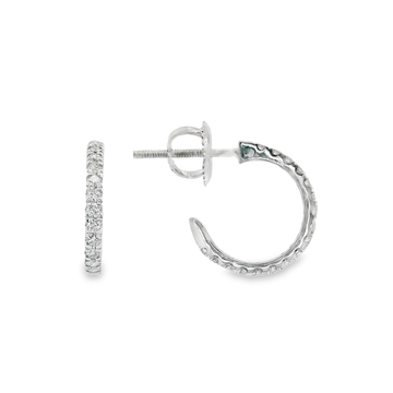 14kt White Gold Lab-Grown Round Diamond Huggie Earrings (.33ct)