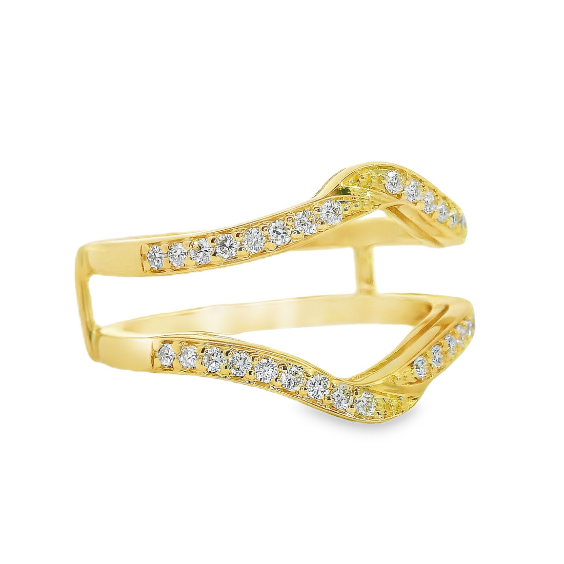 14kt Yellow Gold Lab-Grown Round Diamond Ring Guard (.26ct)