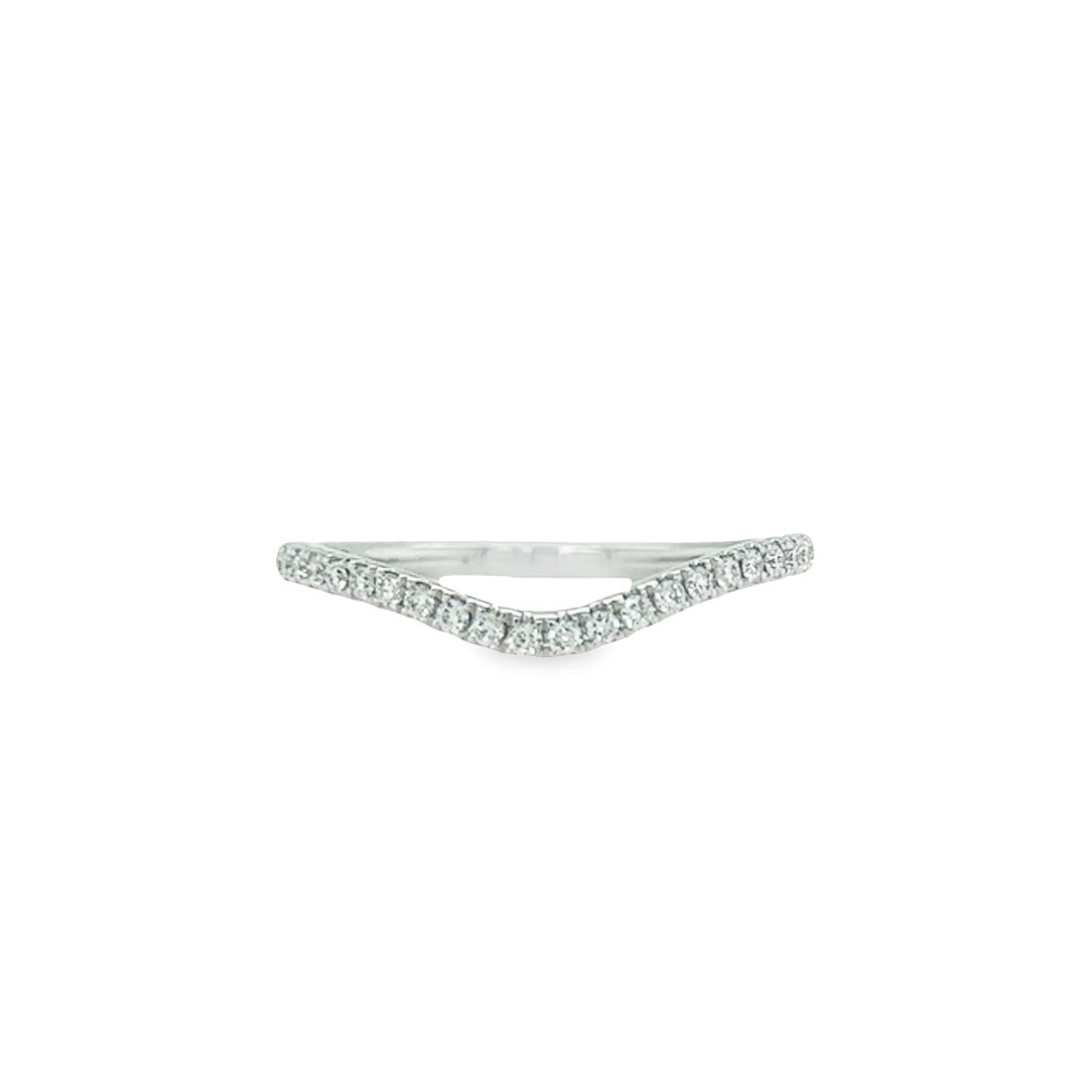 18K White Gold Round Diamond Wedding Ring (.19ct)