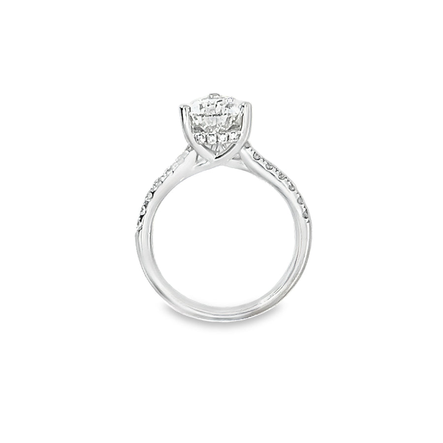 18K White Gold Lab-Grown Pear Diamond Engagement Ring (2.05ct)