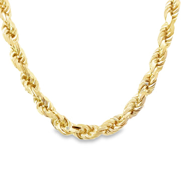 14K Yellow Gold 24" 4.0mm Diamond Cut Rope Chain (38.5g)