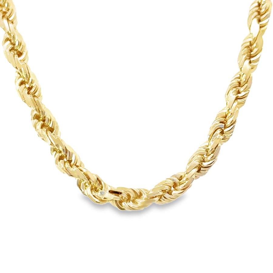 14K Yellow Gold 24" 4.0mm Diamond Cut Rope Chain (38.5g)