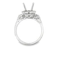 18kt White Gold Halo Natural Diamonds Semi-Mount Ring (0.45ct)