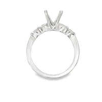 18kt White Gold Shared Prong Natural Diamonds Semi-Mount Ring (0.44ct)