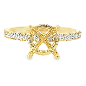 18K Yellow Gold Natural Diamond Semi-Mount Ring (.40ct)