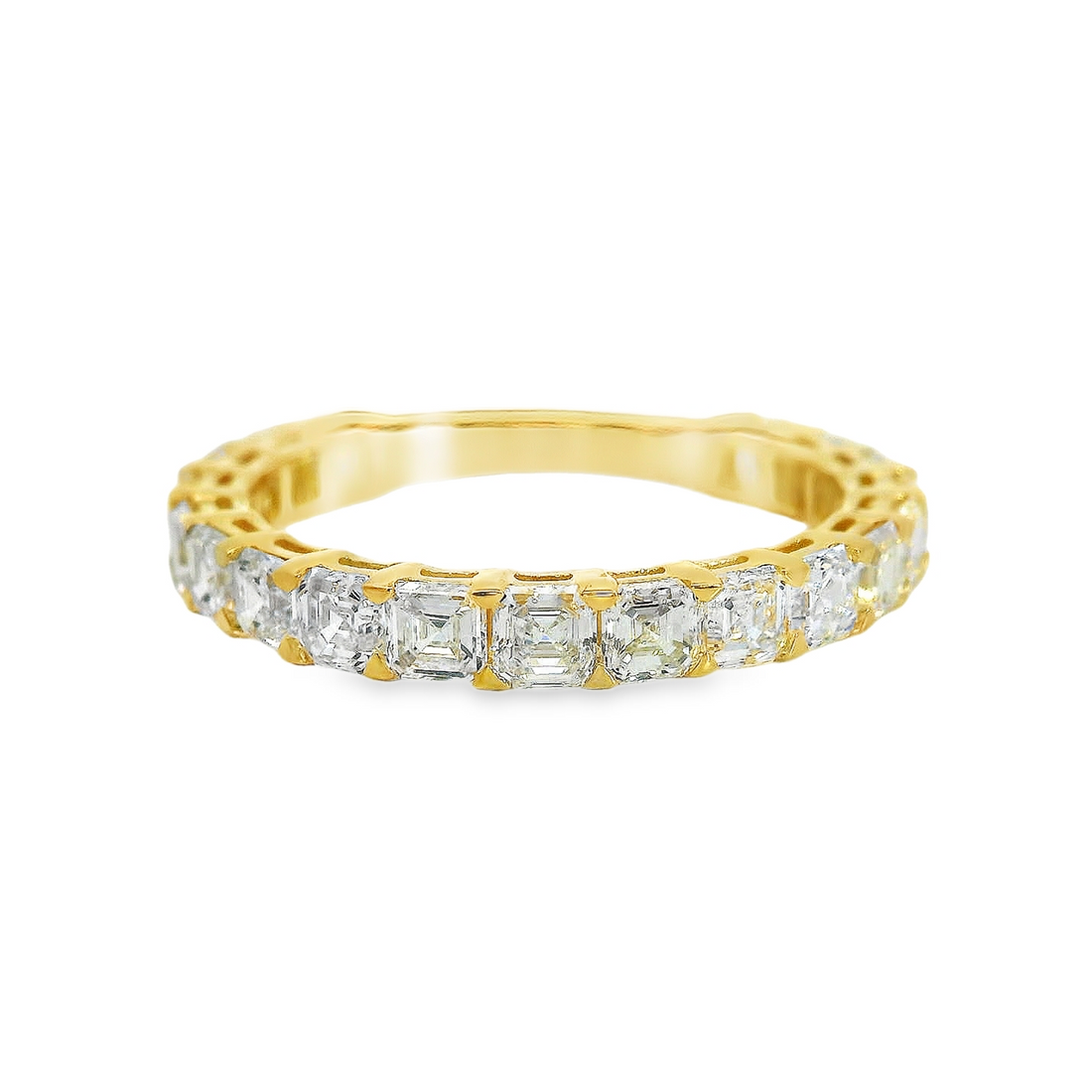 14kt Yellow Gold Lab-Grown Asscher Diamond Wedding Band (1.90ct)