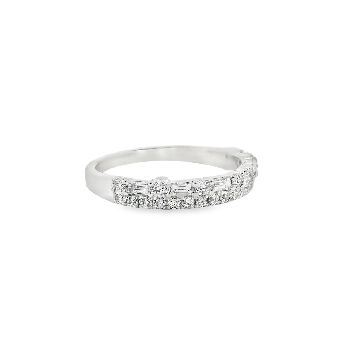 18kt White Gold Natural Round Diamond Wedding Ring (.56ct)