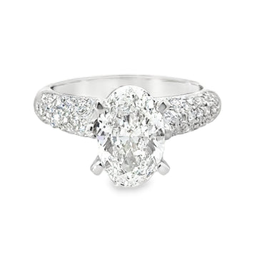 18kt White Gold Lab-Grown Oval Diamond Engagement Ring (2.6ct)