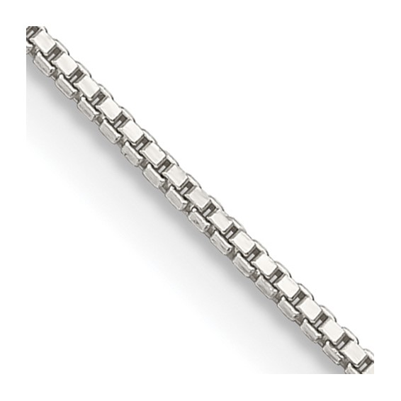 Sterling Silver 18" 1.1mm Rhodium Plated Box Chain (3.5g)