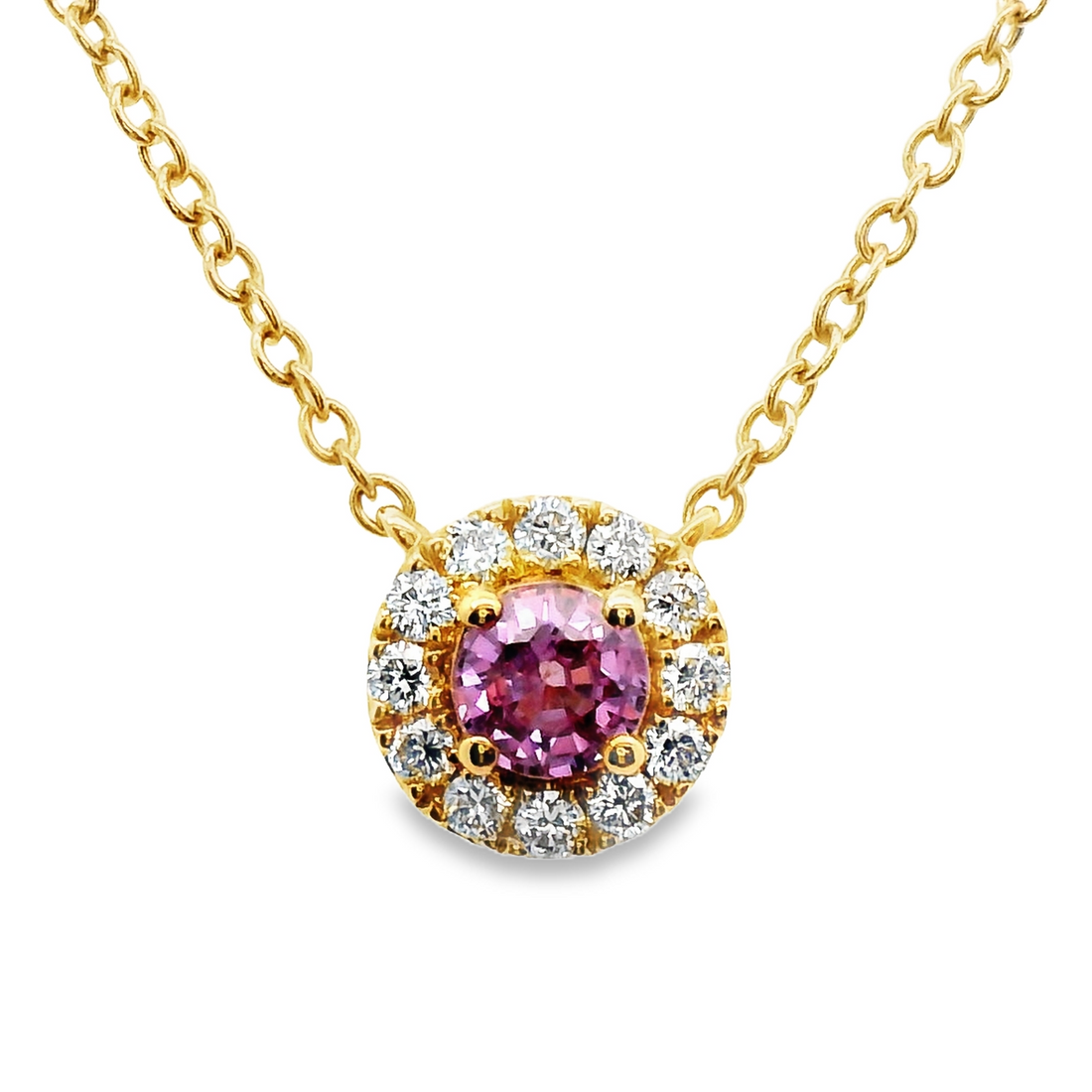 18kt Rosé Gold Natural Sapphire And Natural Diamonds Pendant (0.63ct)