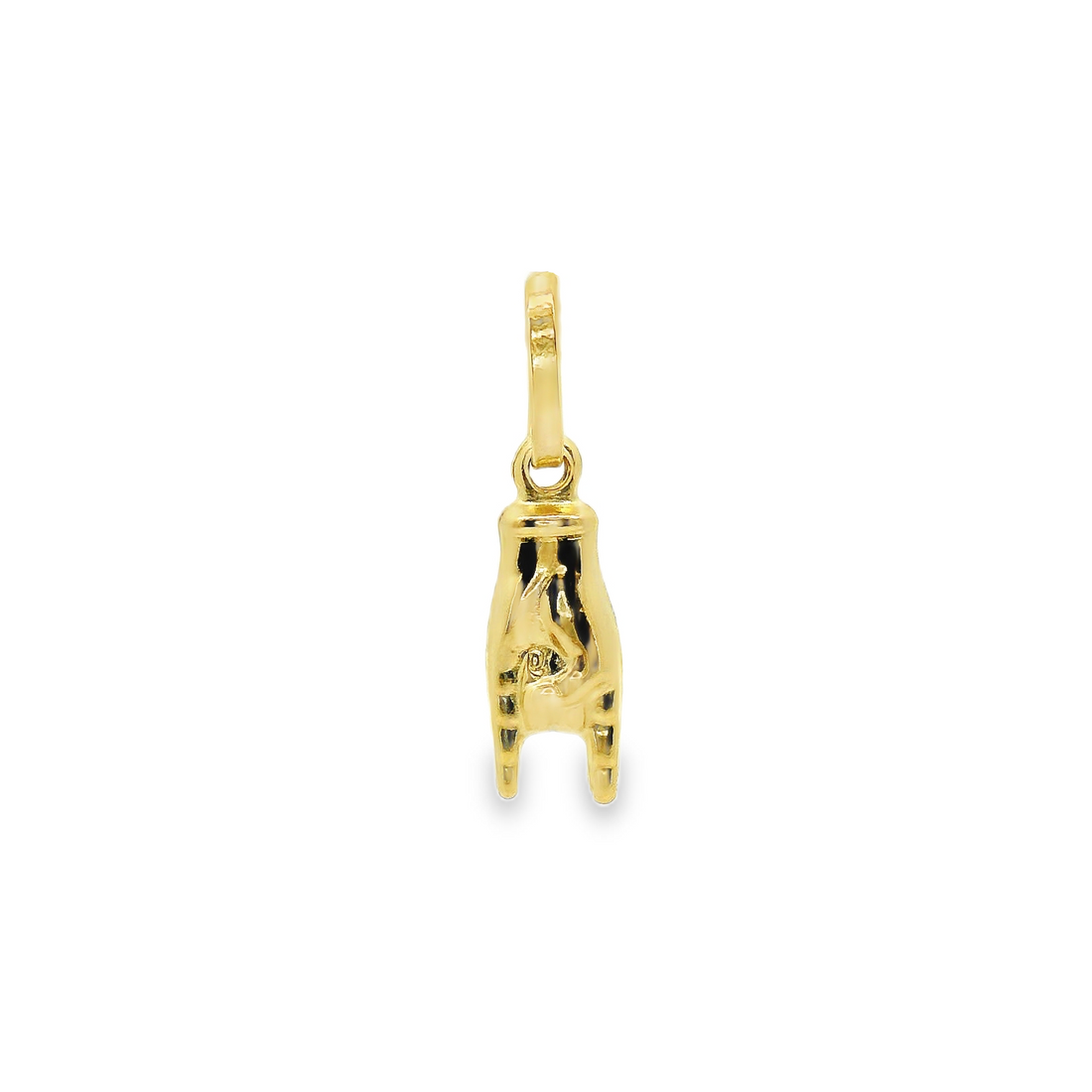 14kt Yellow Gold Italian Made Mano Cornuto Hands Charm (.53g)