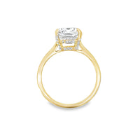 18kt Yellow Gold Lab-Grown Cushion Diamond Engagement Ring (3.12ct)