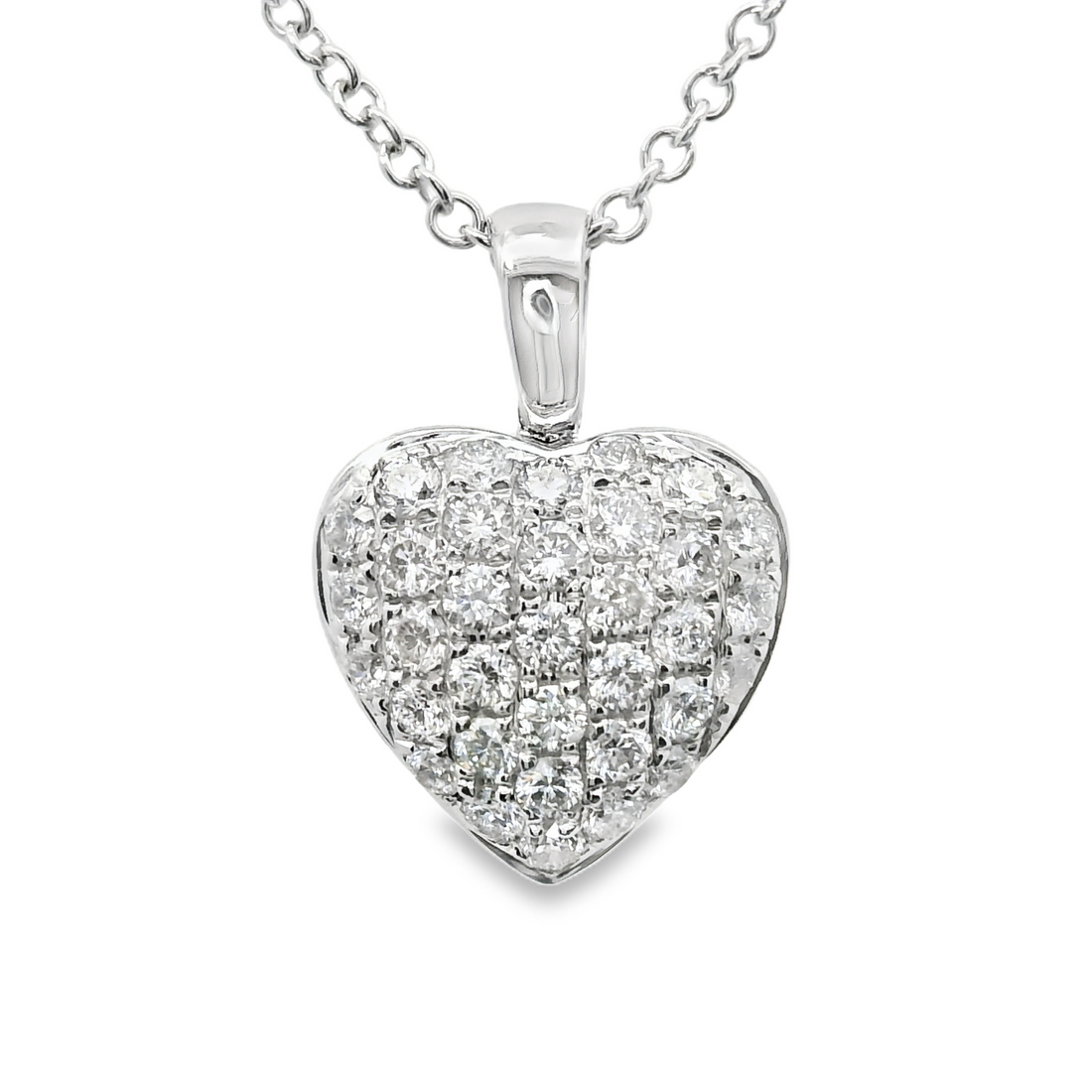 18kt White Gold Natural Diamond Heart Pendant (0.47ct)