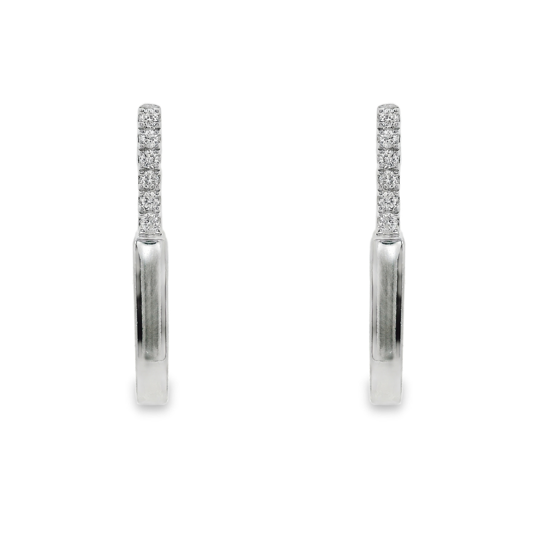 18kt White Gold Round Natural Diamond Drop Earrings (.08ct)