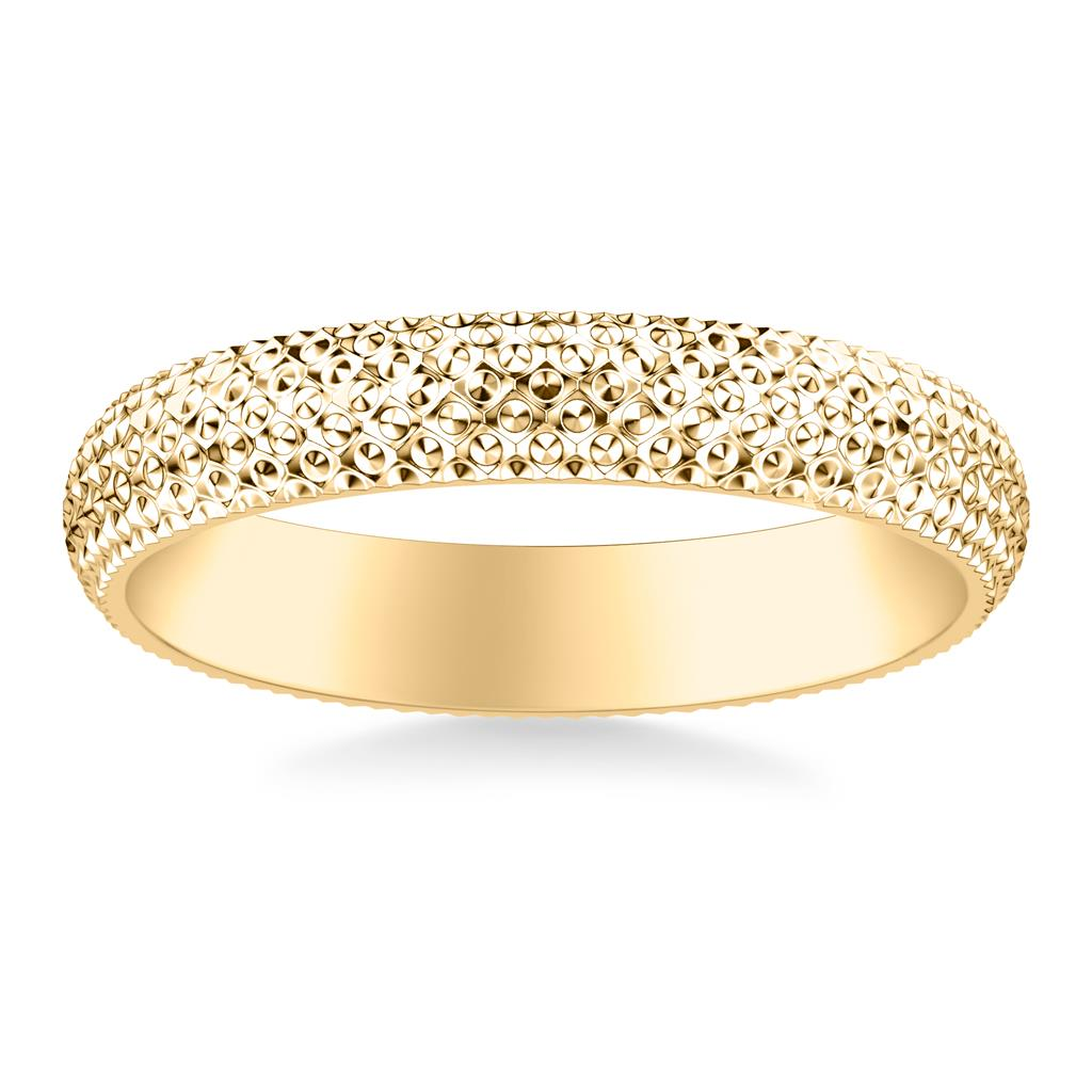 Goldman 14kt Yellow Gold 4mm Diamond Cut Finish Wedding Ring