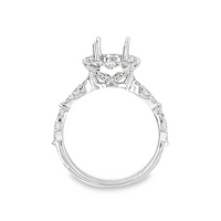 18K White Gold Round Diamond Semi-Mount Ring (.88ct)