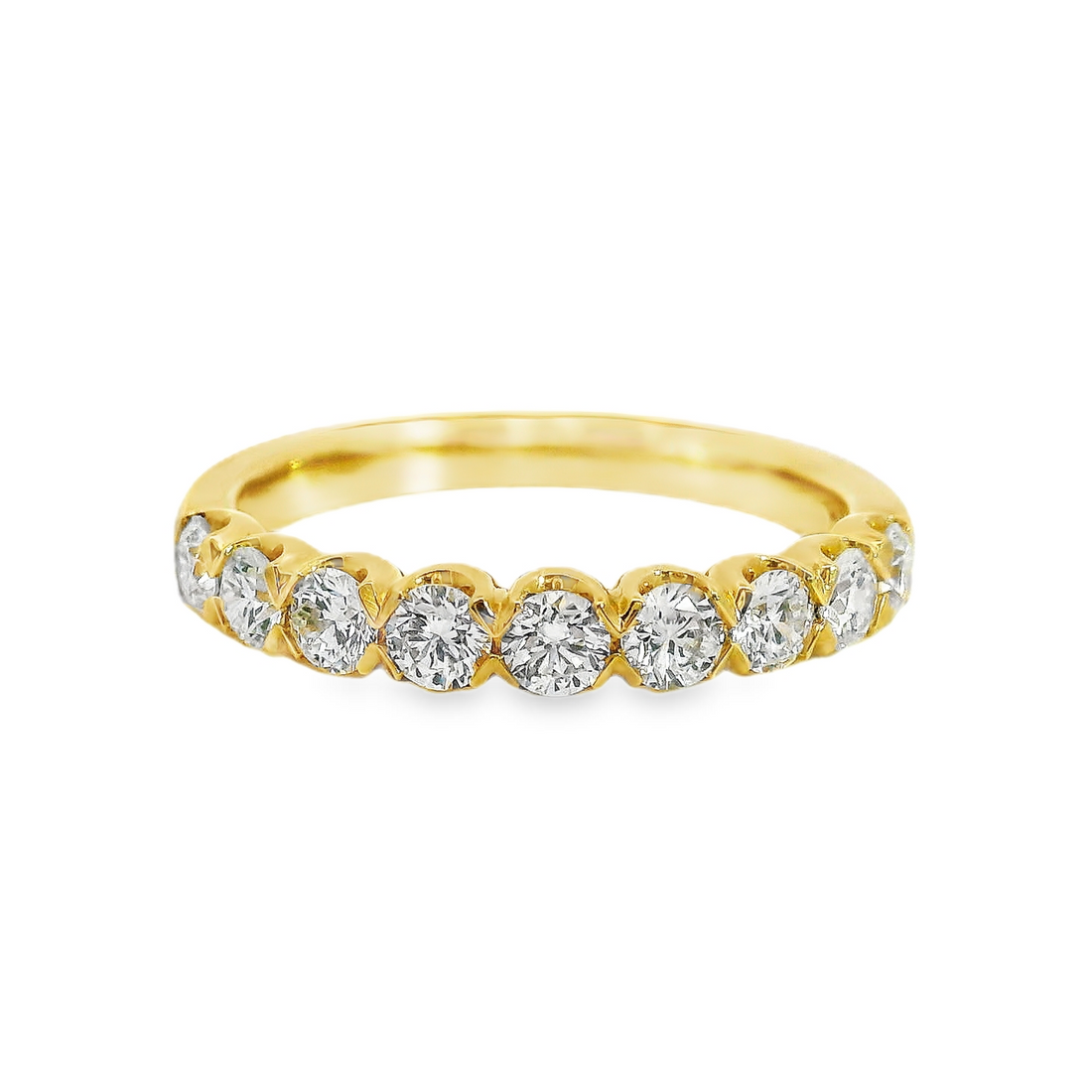 18kt Yellow Gold Natural Round Diamond Wedding Ring (.77ct)