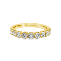 18kt Yellow Gold Natural Round Diamond Wedding Ring (.77ct)