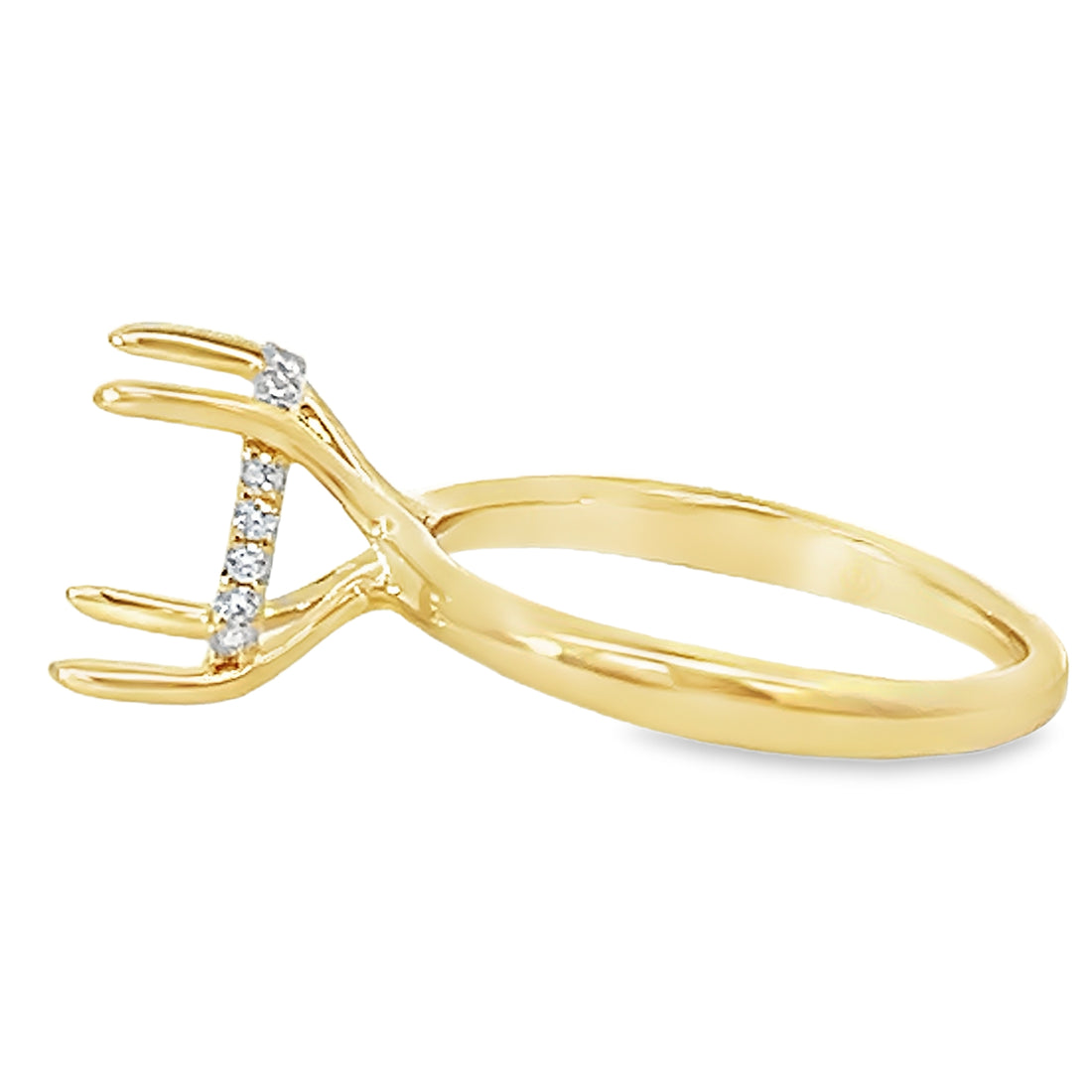 18kt Yellow Gold Hidden Halo Natural Diamonds Semi-Mount Ring (0.11ct)