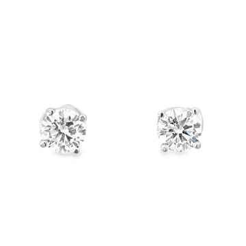 18kt White Gold Lab-Grown Round Diamond Studs (2.1ct)