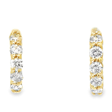 14kt Yellow Gold Natural Diamonds Small Hoop Earrings (0.75ct)