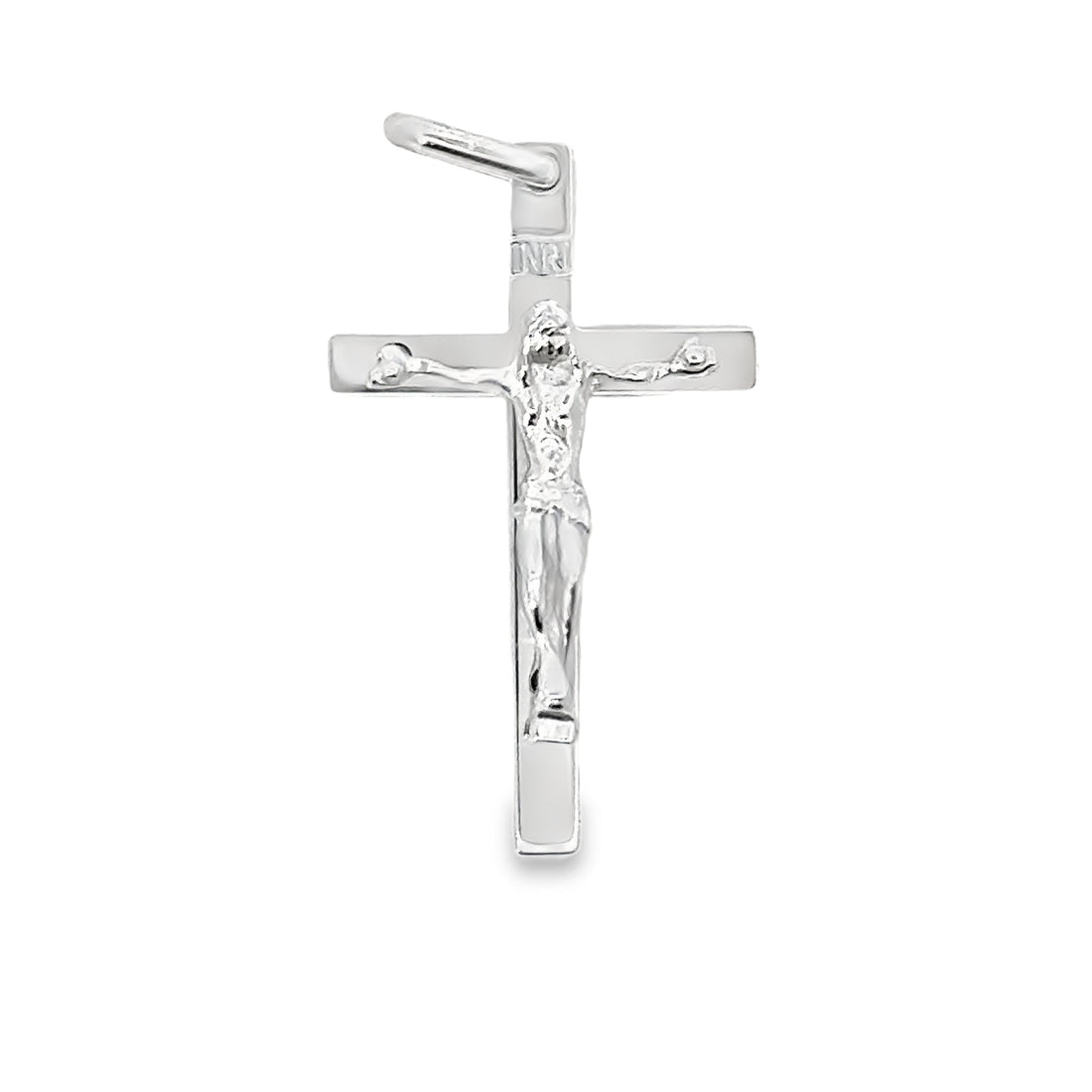 18K White Gold Italian Made Crucifix Pendant (2.1g)