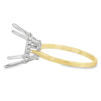 18kt Tu-Tone Gold Hidden Halo Natural Diamonds Semi-Mount Ring (0.18ct)