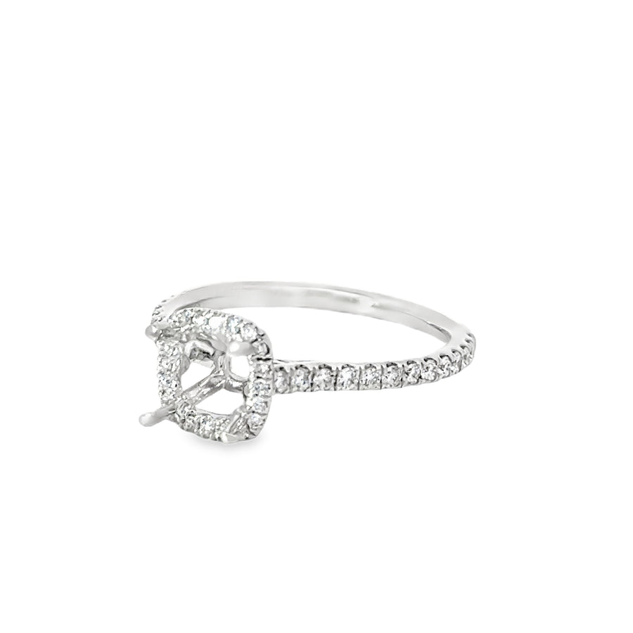 18kt White Gold Diamond Halo Semi-Mount Ring (.45ct)