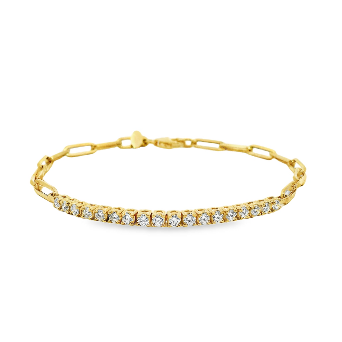 18kt Yellow Gold 7" Natural Round Diamond Tennis Bracelet (.79ct)