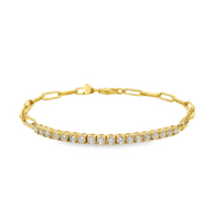 18kt Yellow Gold 7" Natural Round Diamond Tennis Bracelet (.79ct)