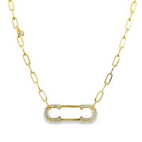 18kt Yellow Gold Natural Round Diamond Paperclip Necklace (.31ct)