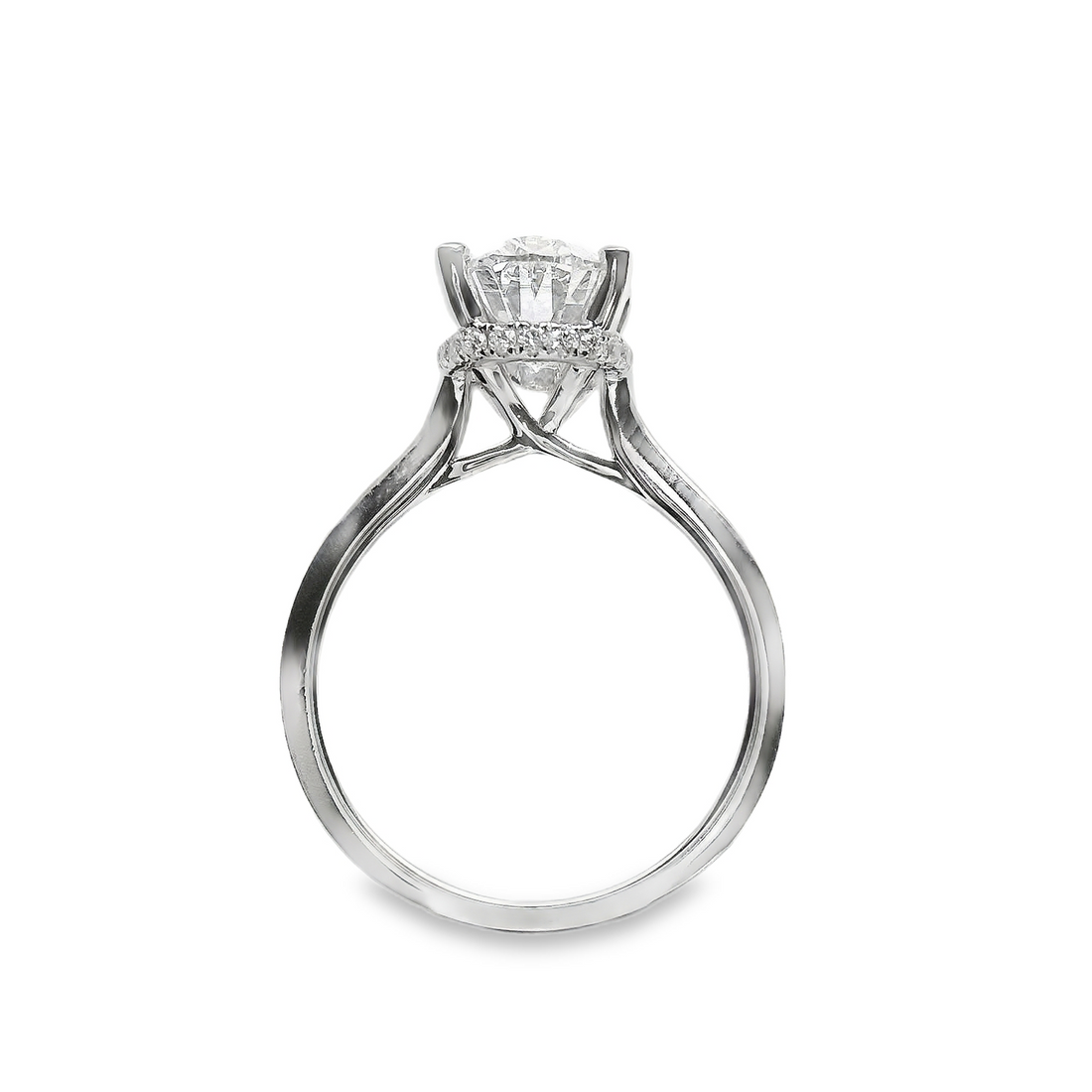 18kt White Gold Lab-Grown Oval Diamond Engagement Ring (2.69ct)