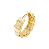14kt Yellow Gold Ridged Polished Round Hoop Earrings (2.23g)
