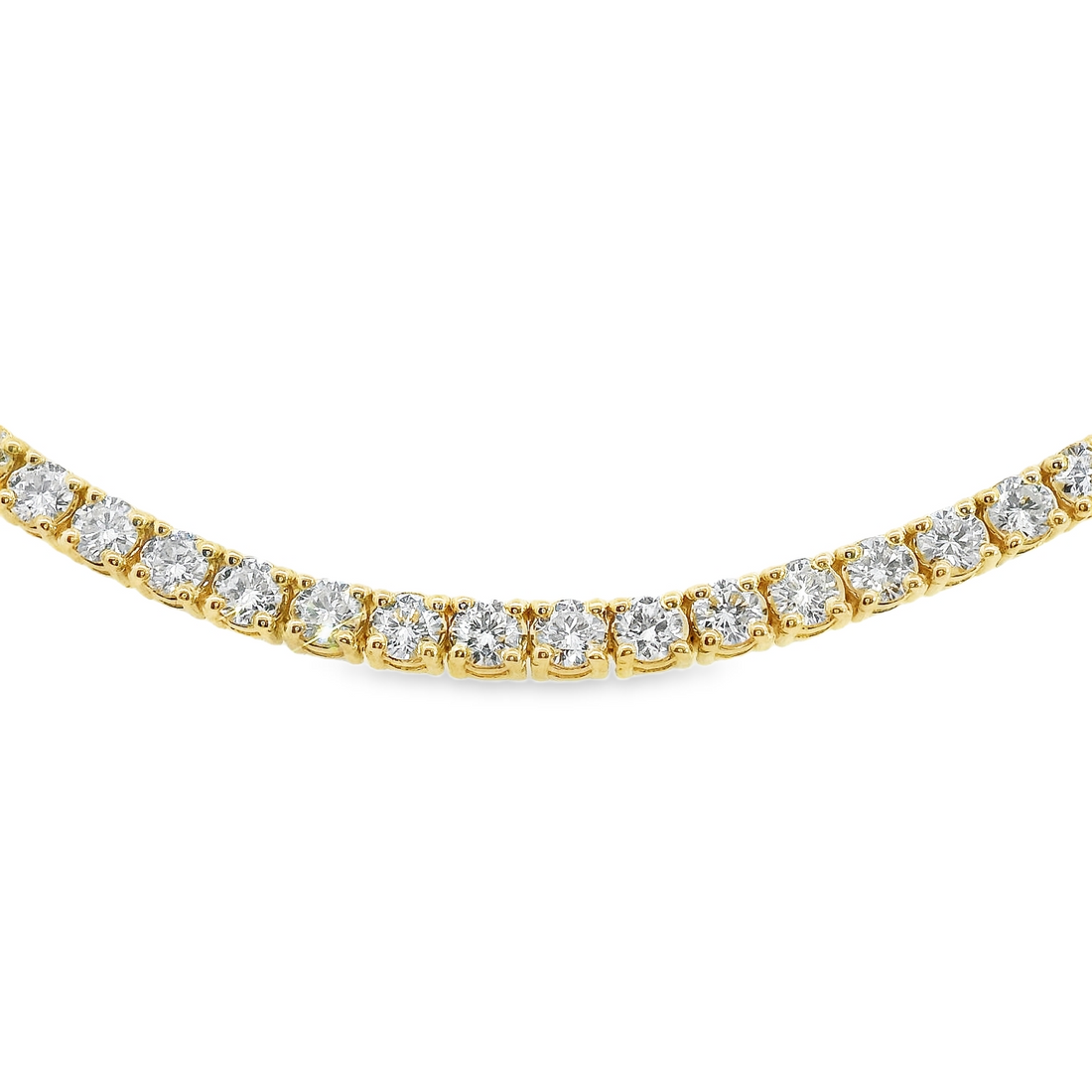 14kt Yellow Gold 7" Lab-Grown Round Diamond Tennis Bracelet (5.09ct)