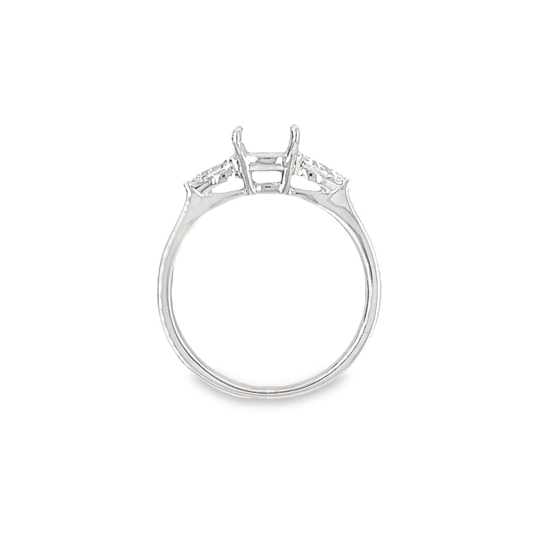 18K White Gold Pear Shaped Diamond Semi-Mount Ring (.38ct)