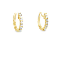 18K Yellow Gold Diamond Hoop Earrings (.35ct)