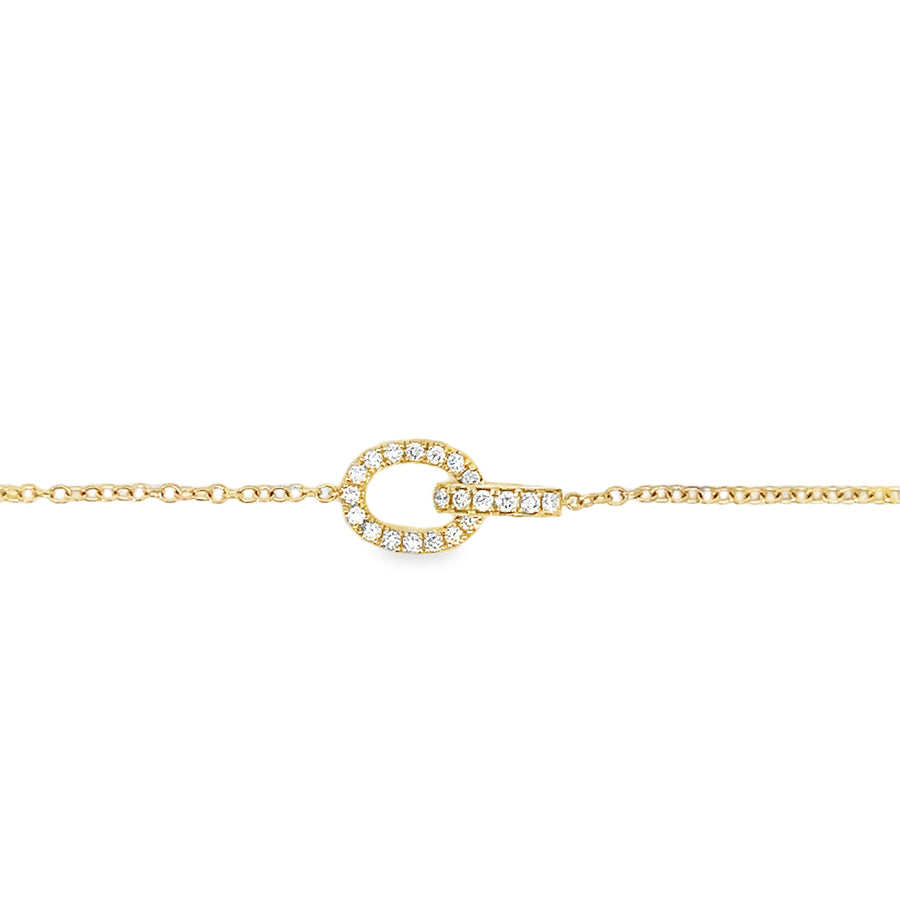 18kt Yellow Gold Natural Diamond Interlocking Bracelet (0.3ct)