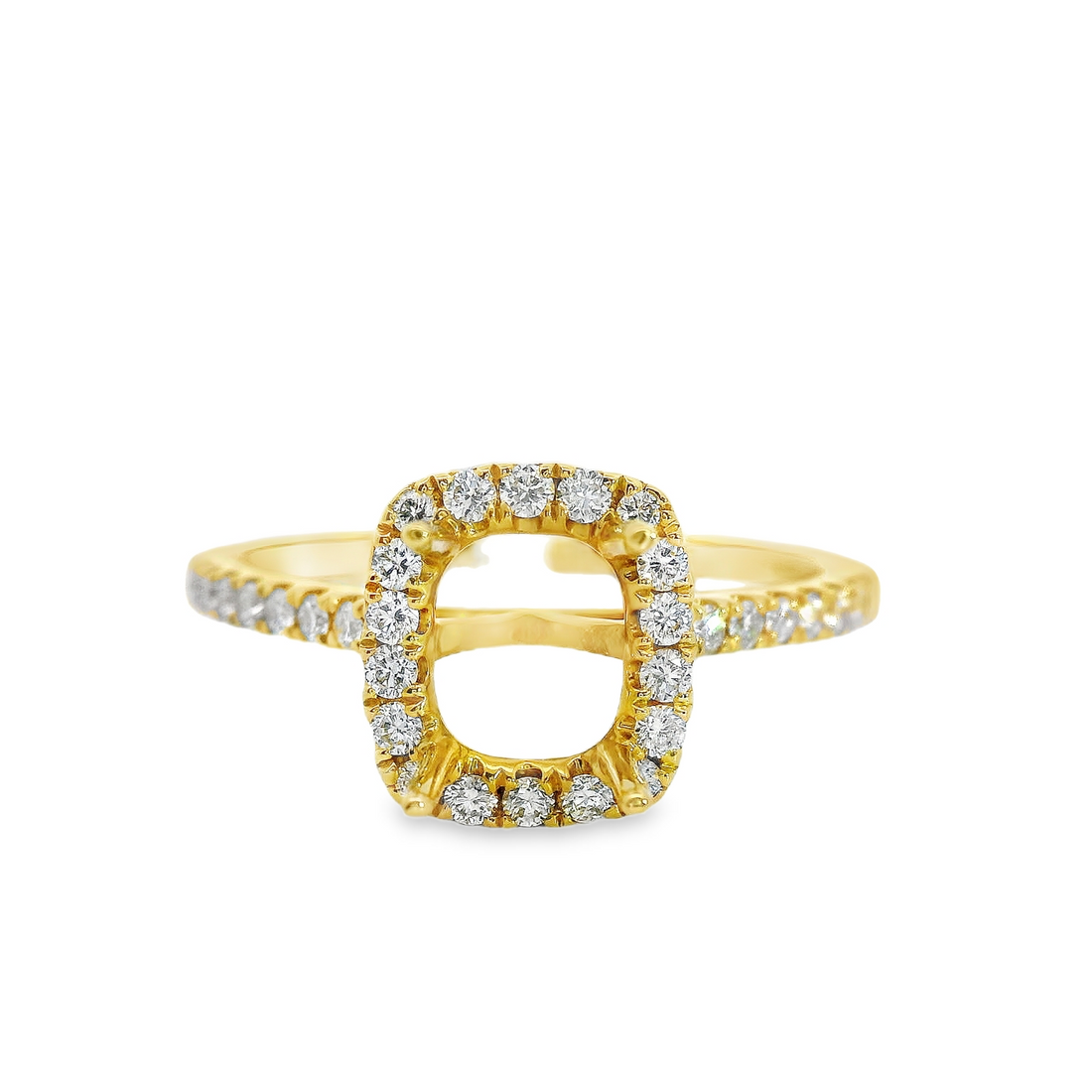 18kt Yellow Gold Round Diamond Halo Semi-Mount Ring (.33ct)