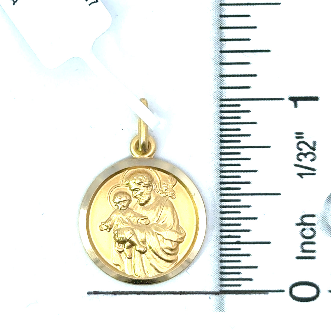 18kt Yellow Gold Italian Made 17mm St. Joseph Medal (3.3g)