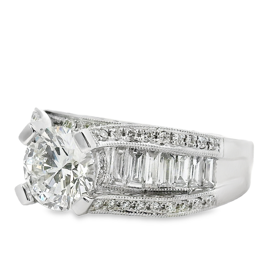 18kt White Gold Lab-Grown Round Diamond Engagement Ring (2.68ct)
