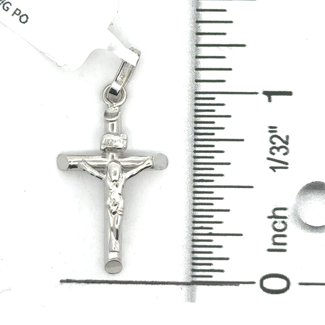 18kt White Gold Italian Made Crucifix Pendant (1.8g)