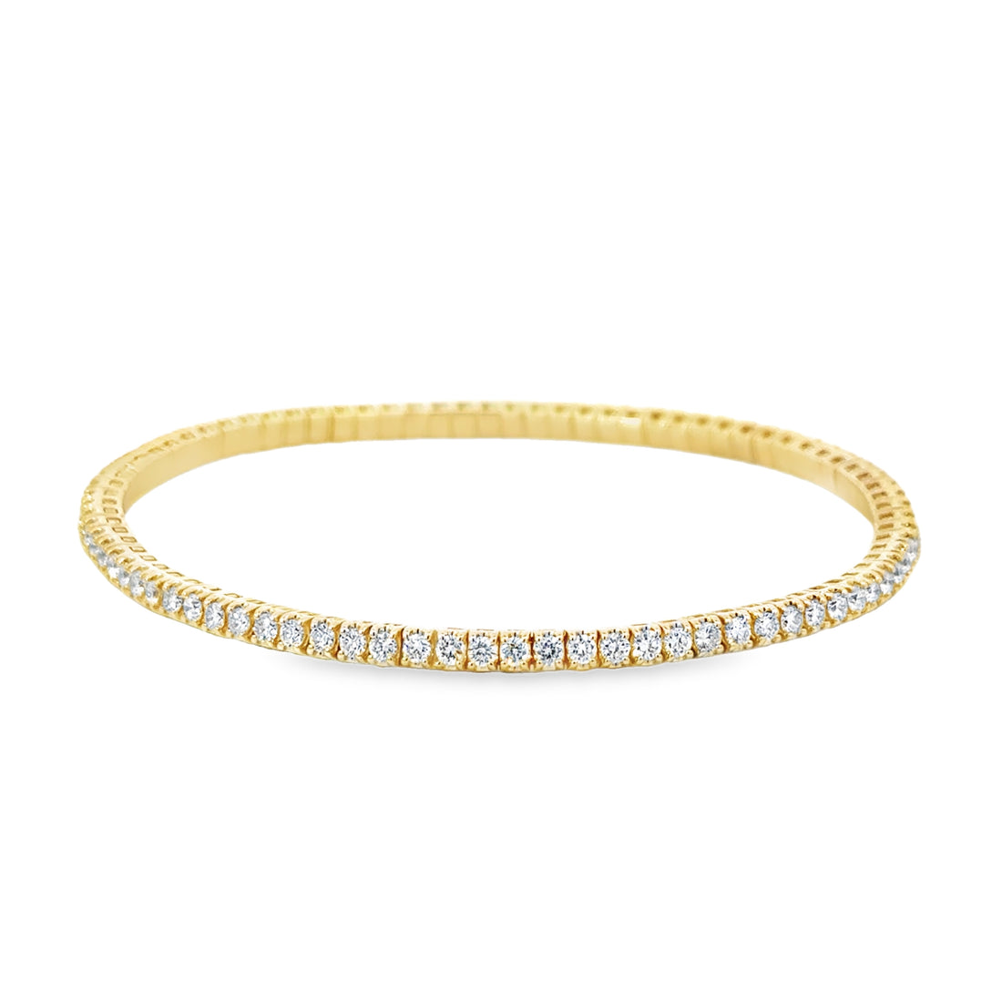 14kt Yellow Gold Natural Diamond Stretch Bracelet (3ct)