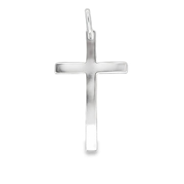 18kt White Gold Italian Made Cross Charm (1.46g)