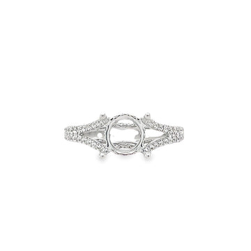 18K White Gold Round Diamond Semi-Mount Ring (.41ct)