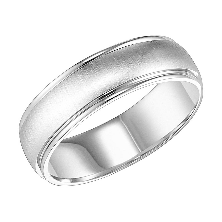 Goldman 14K White Gold 6.5mm Comfort Fit Wedding Ring