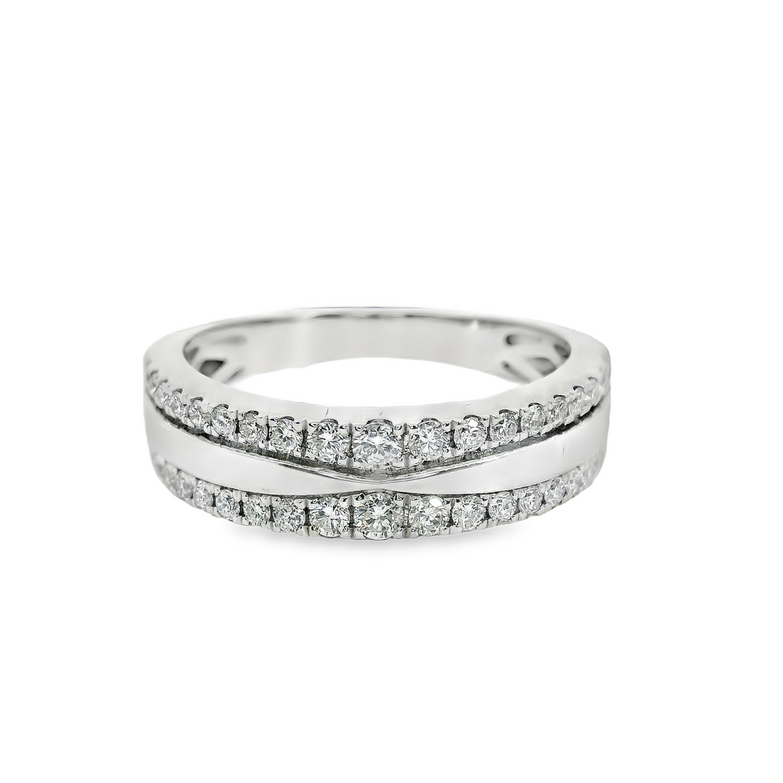 18kt White Gold Natural Round Diamond Wedding Ring (.41ct)